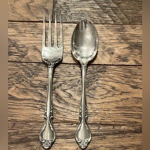 QUEENS FANCY by Lyon International Discontinued  Serving Spoon & Serving Fork